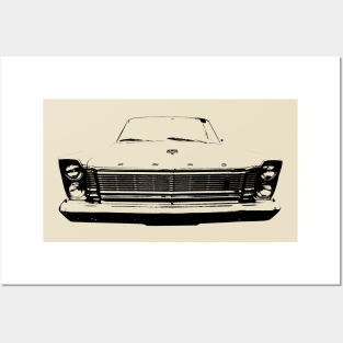 Ford Galaxie 1960s American classic car monoblock black Posters and Art